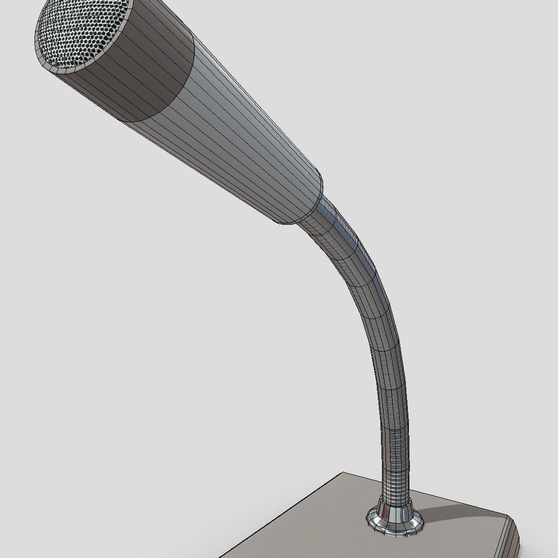 Intercom Microphone Low-poly 3D model_14