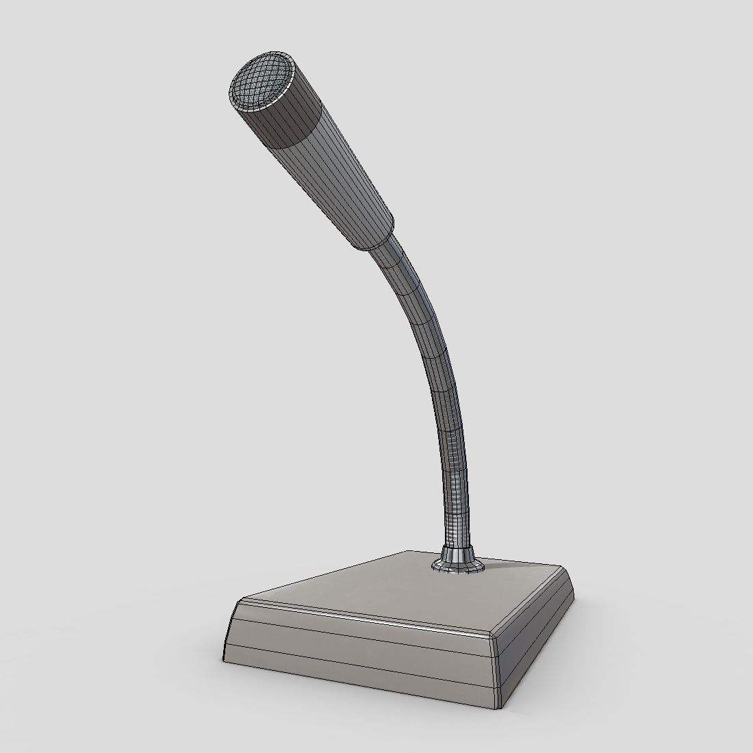 Intercom Microphone Low-poly 3D model_12