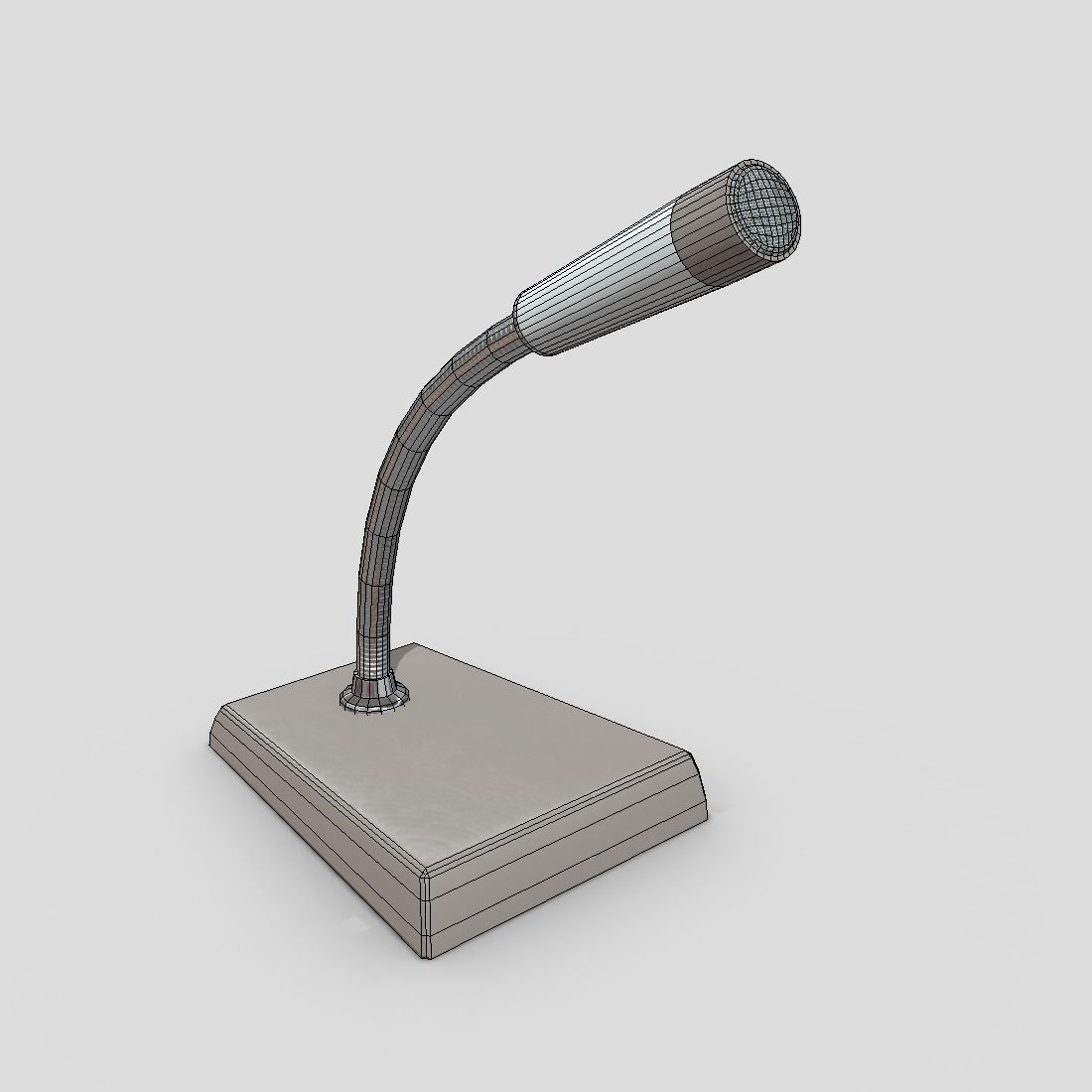 Intercom Microphone Low-poly 3D model_2