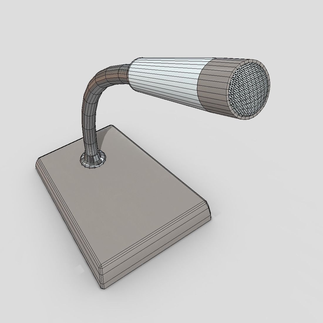 Intercom Microphone Low-poly 3D model_6