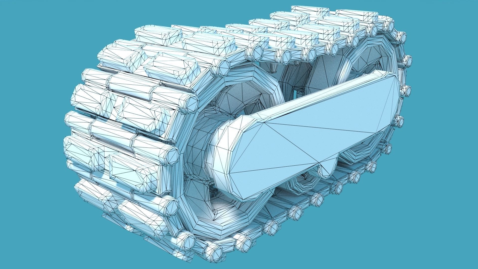 Cartoon Low Poly Animated Track Low-poly 3D model_6