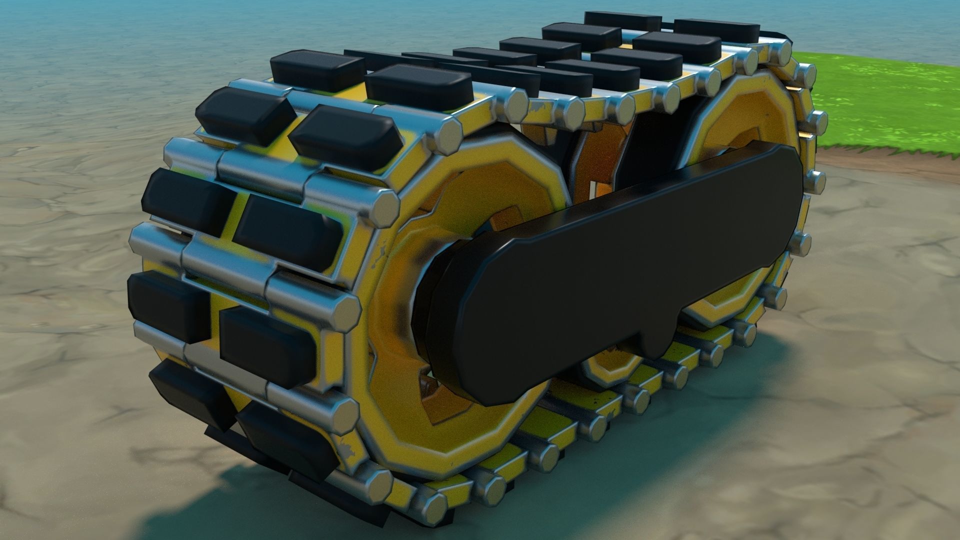 Cartoon Low Poly Animated Track Low-poly 3D model_4