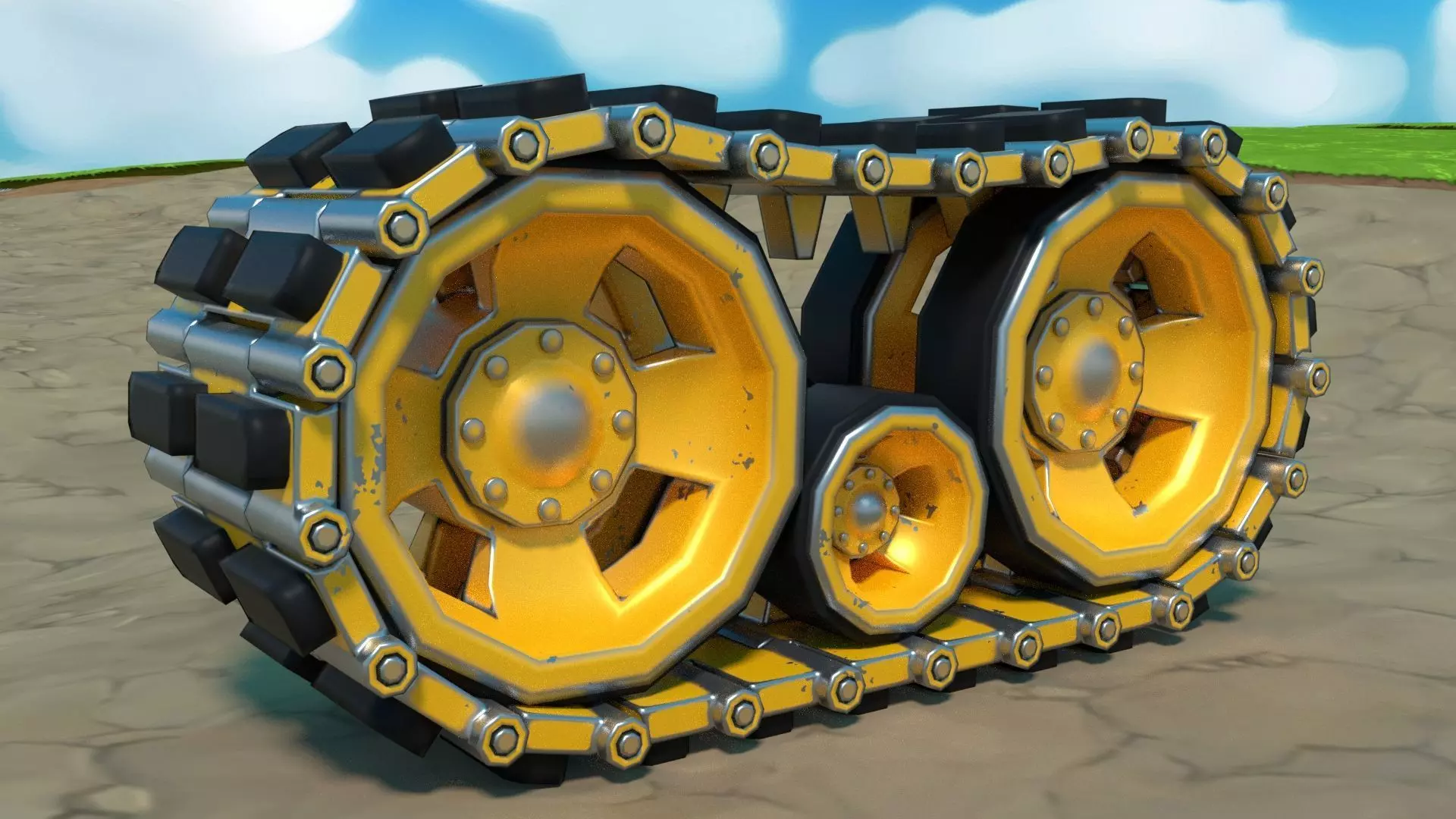 Cartoon Low Poly Animated Track Low-poly 3D model_0