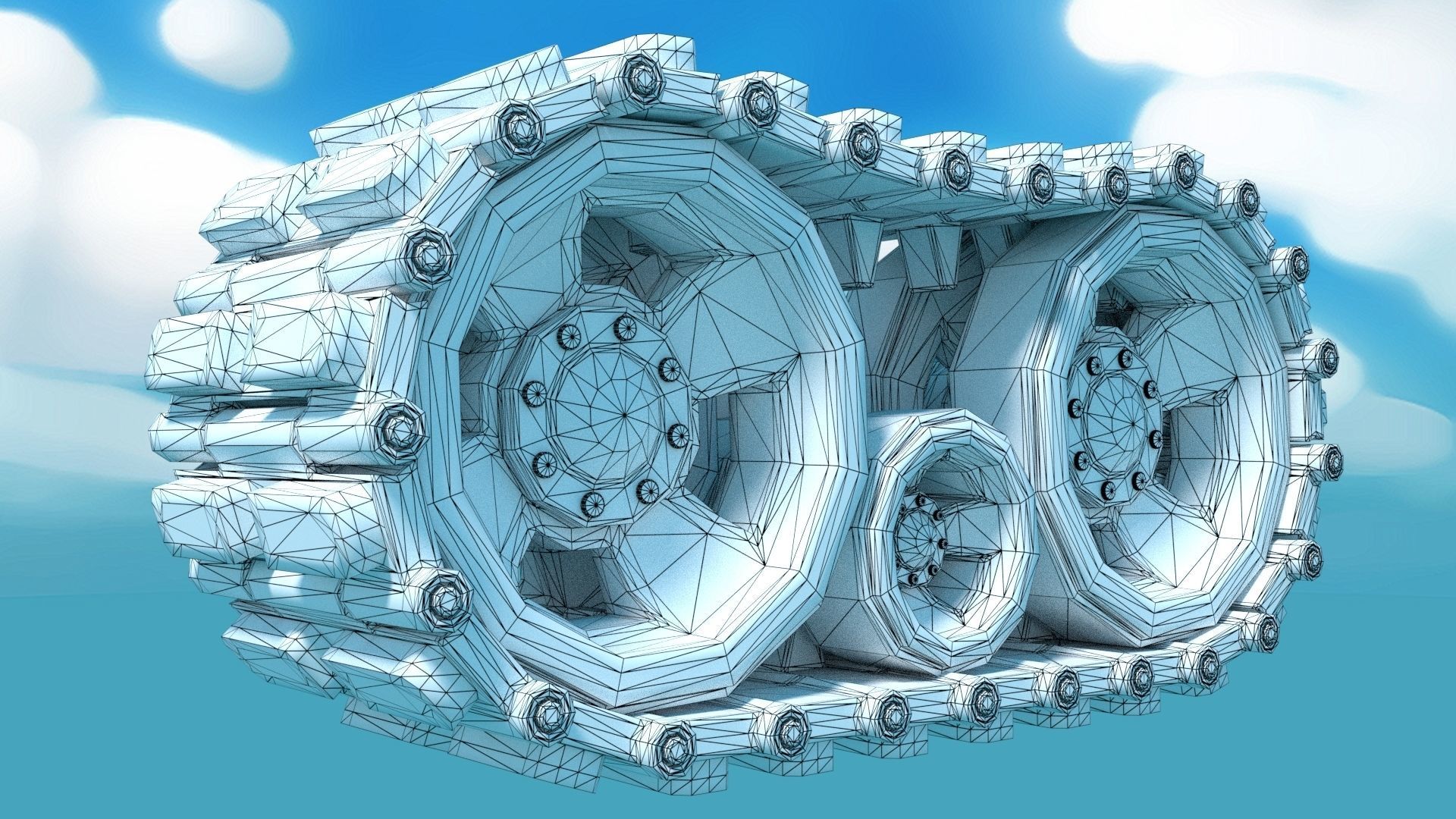 Cartoon Low Poly Animated Track Low-poly 3D model_5