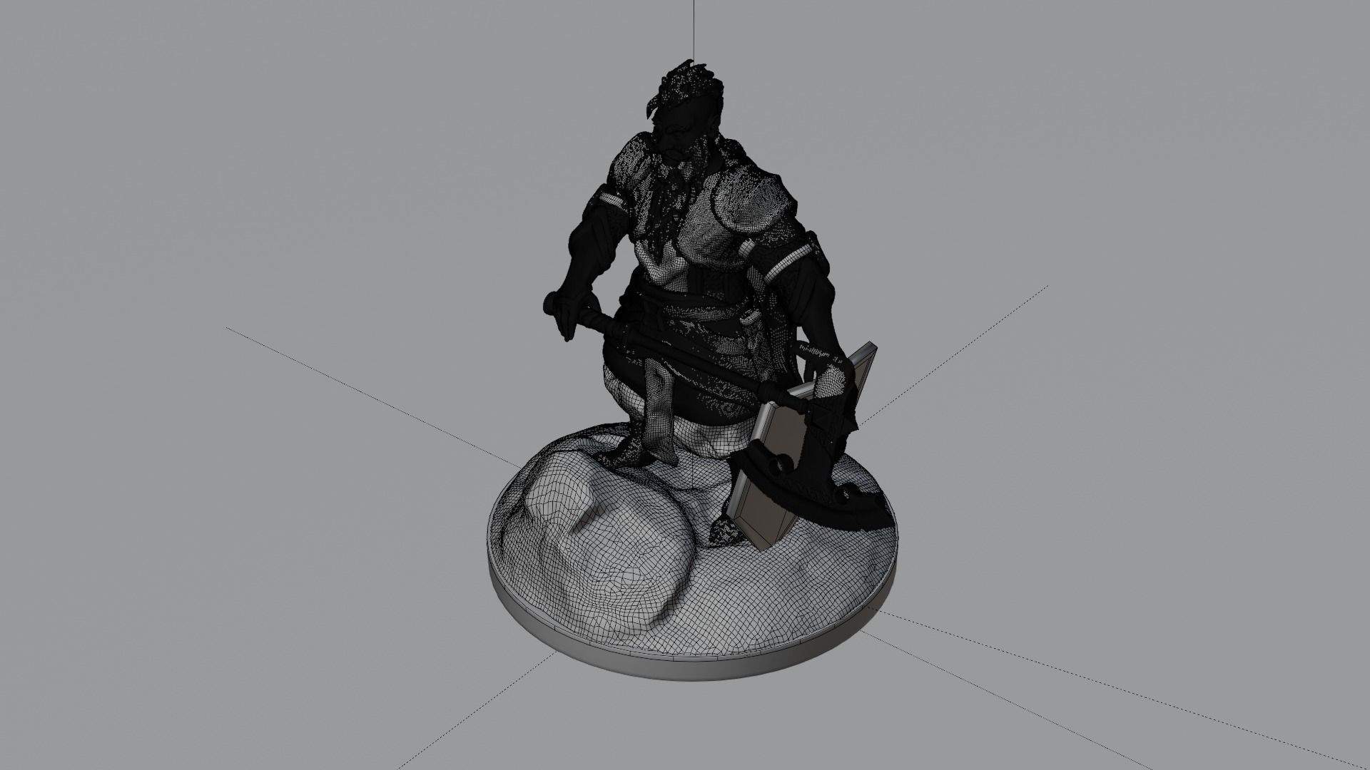 Dwarven warrior 3D print model_1