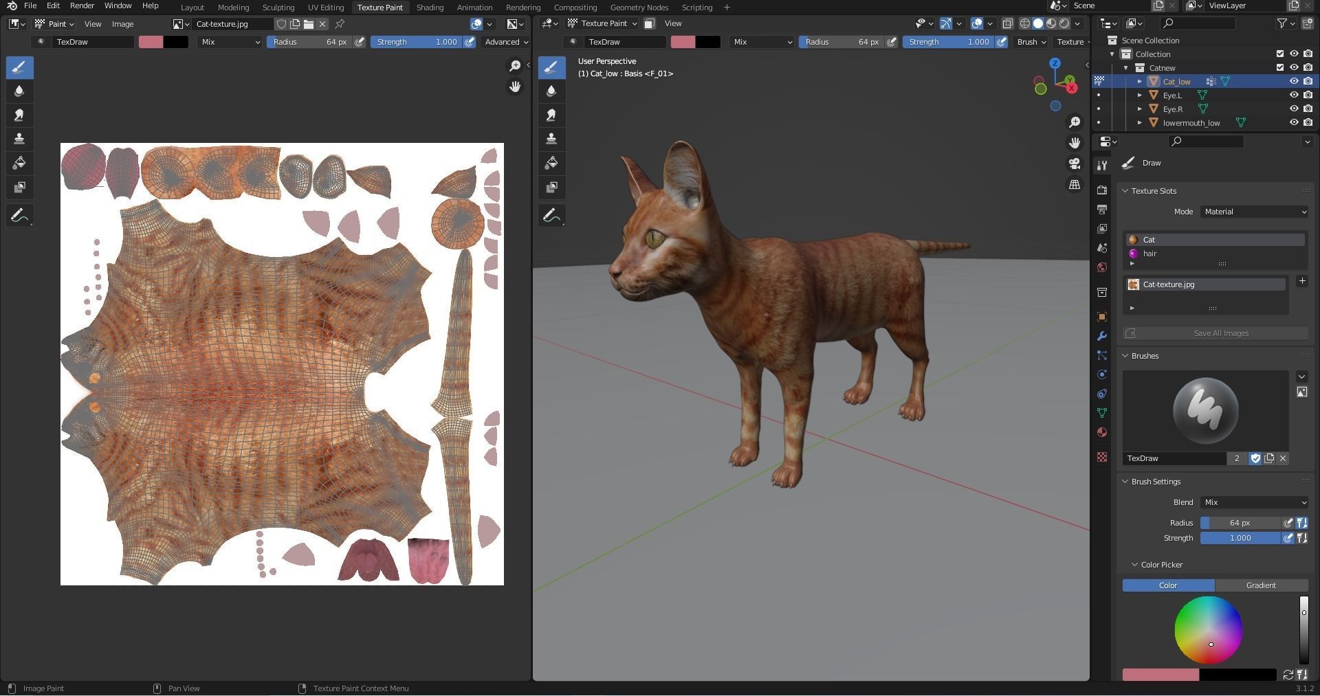 Cat Yellow V3 Rigged Low-poly 3D model_19