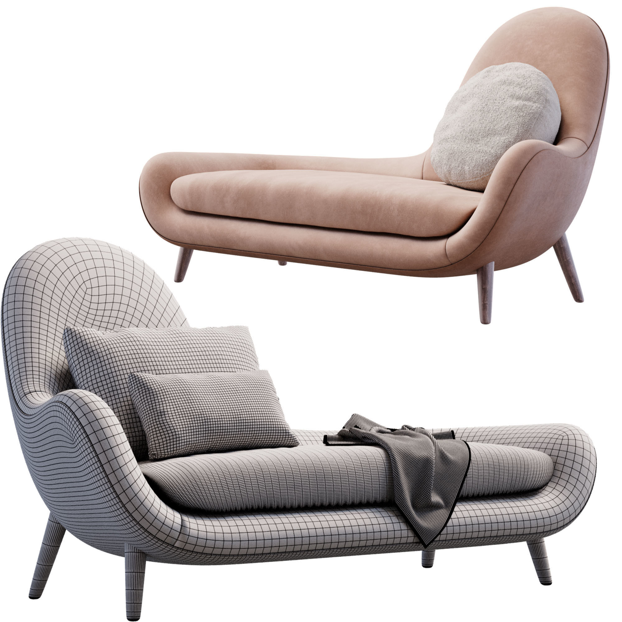 Poliform Mad Chaise Longue 3D model_2
