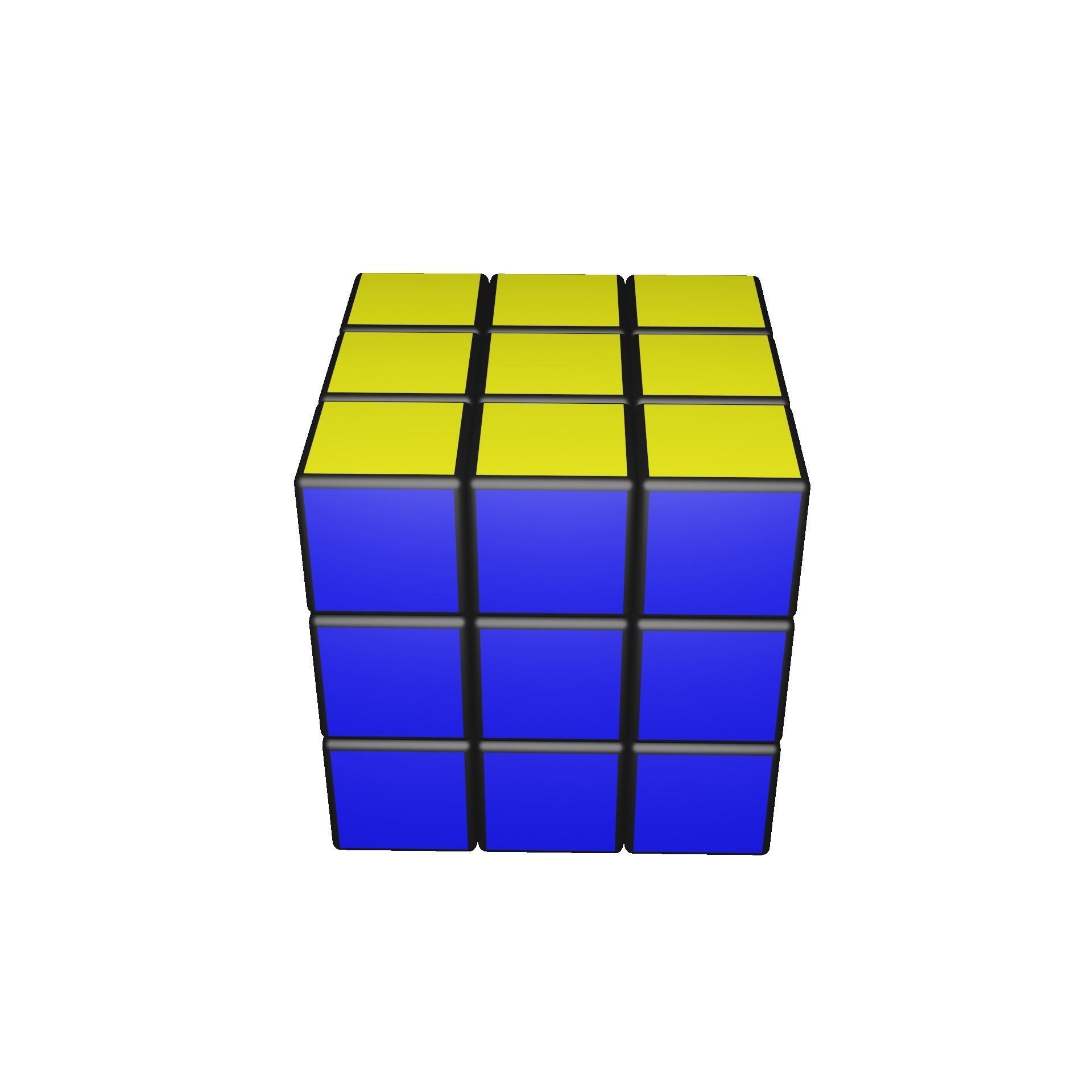 3x3x3 Rubiks Cube Low-poly 3D model_10