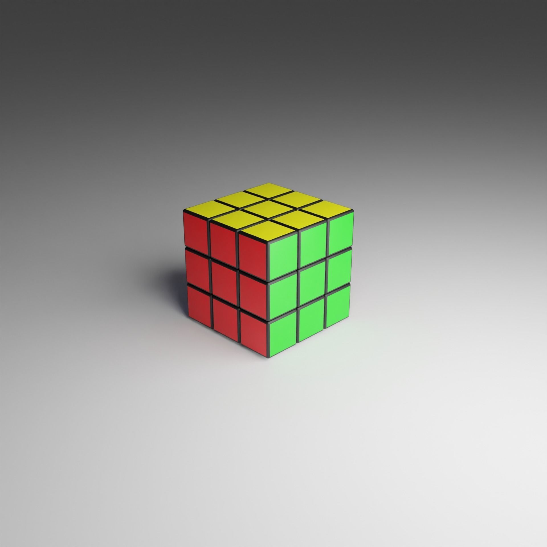 3x3x3 Rubiks Cube Low-poly 3D model_6