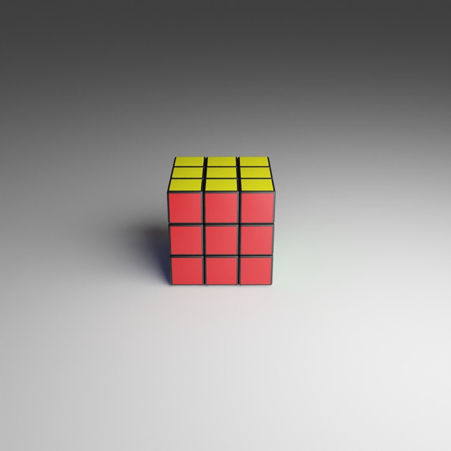 3x3x3 Rubiks Cube Low-poly 3D model_7