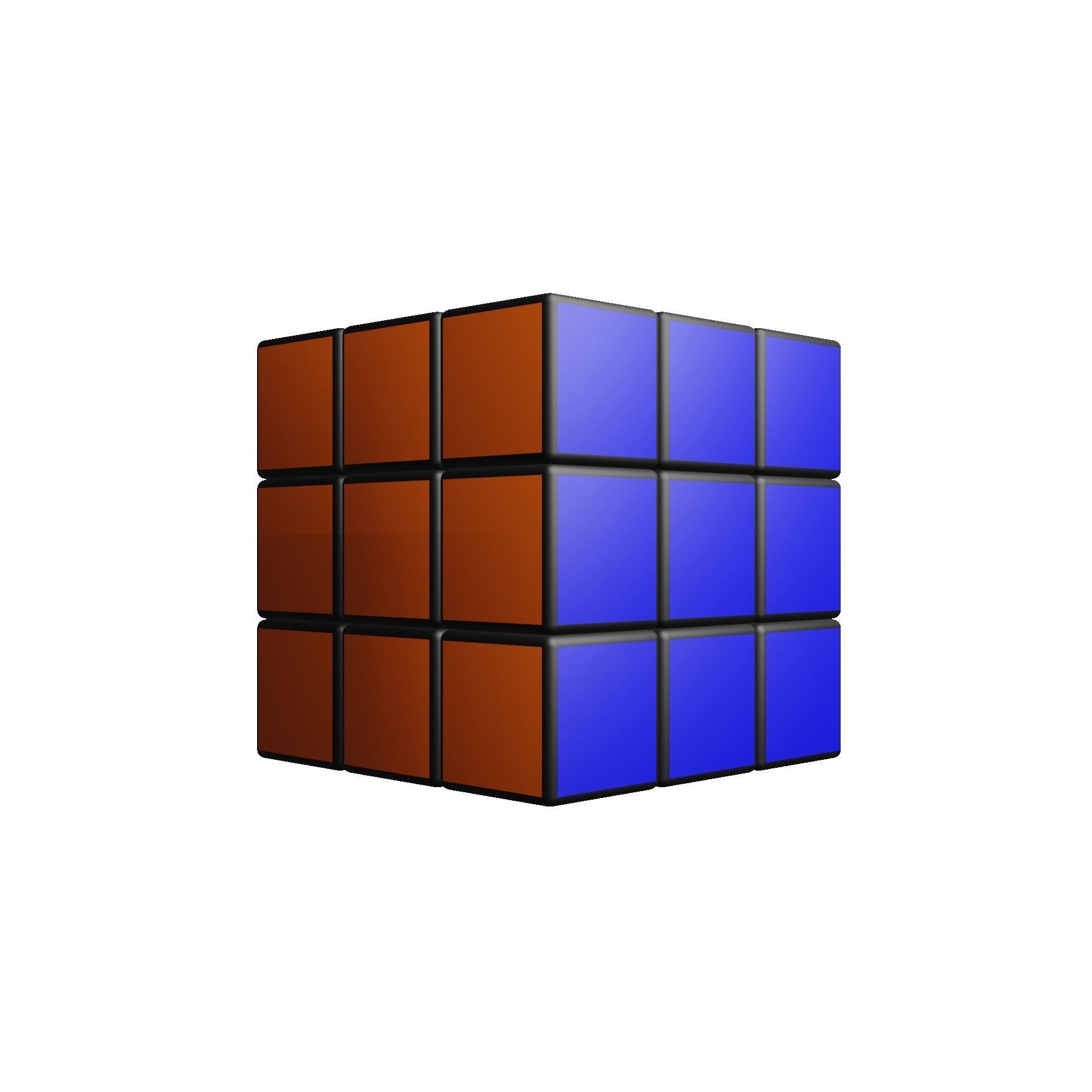 3x3x3 Rubiks Cube Low-poly 3D model_18
