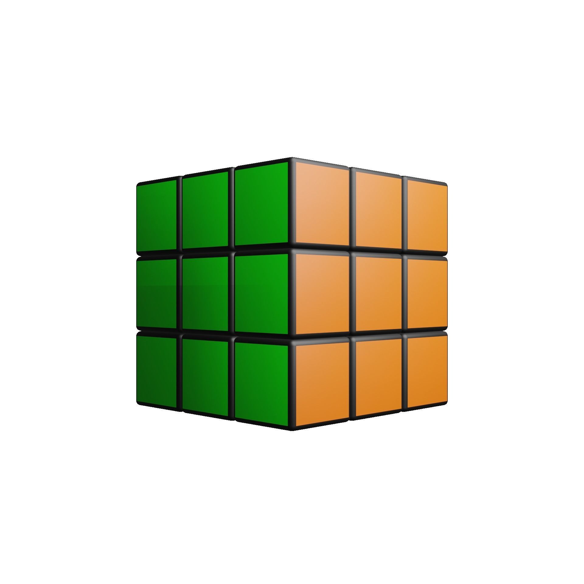 3x3x3 Rubiks Cube Low-poly 3D model_20