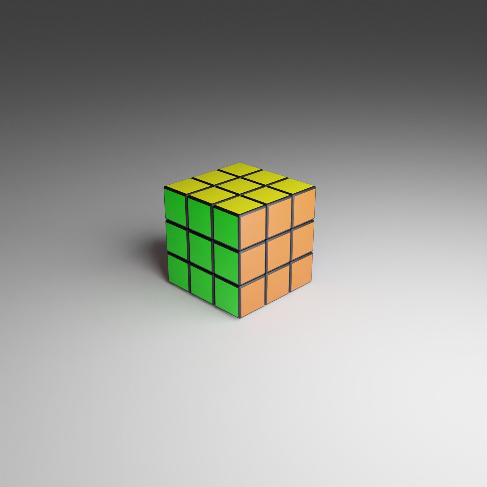 3x3x3 Rubiks Cube Low-poly 3D model_4
