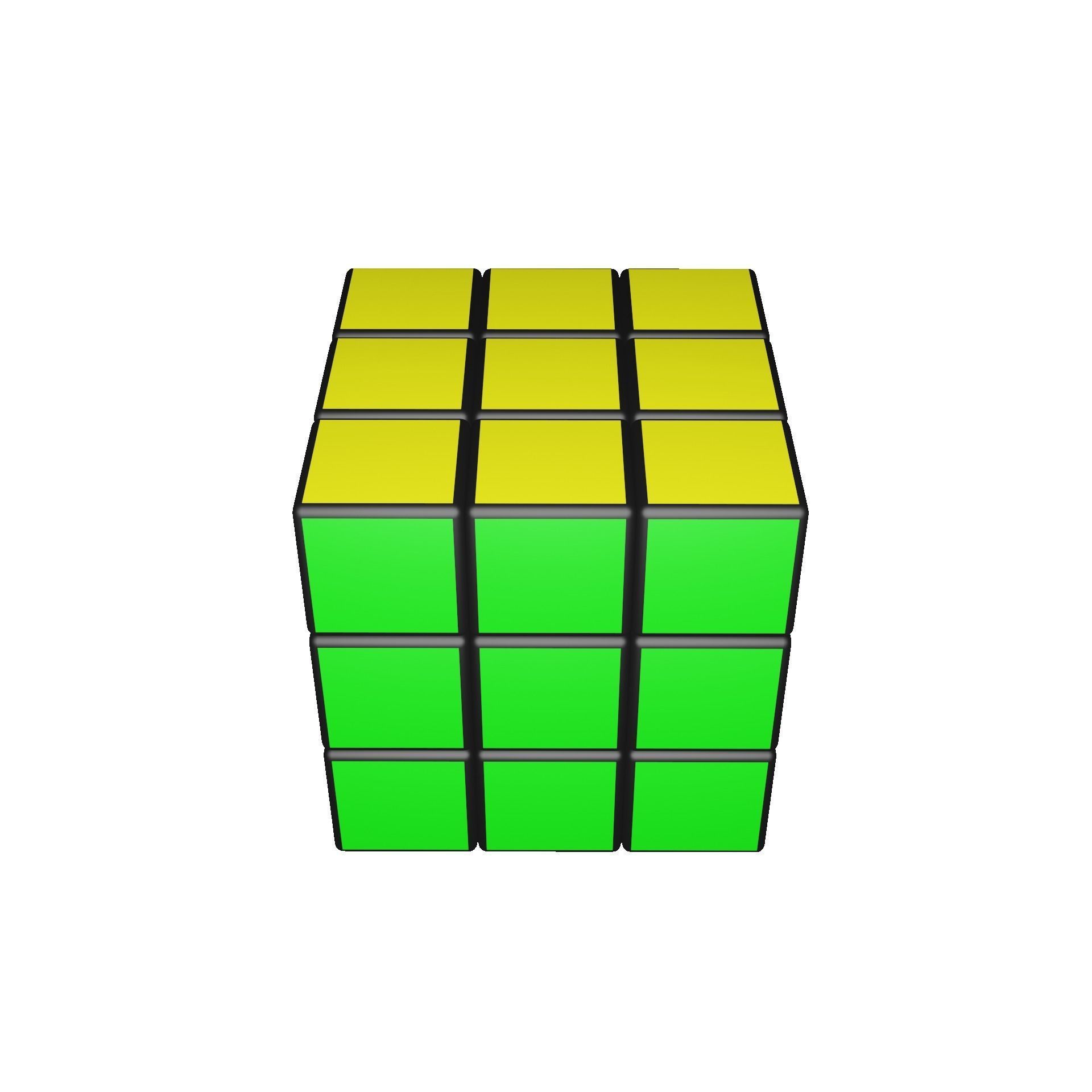 3x3x3 Rubiks Cube Low-poly 3D model_14