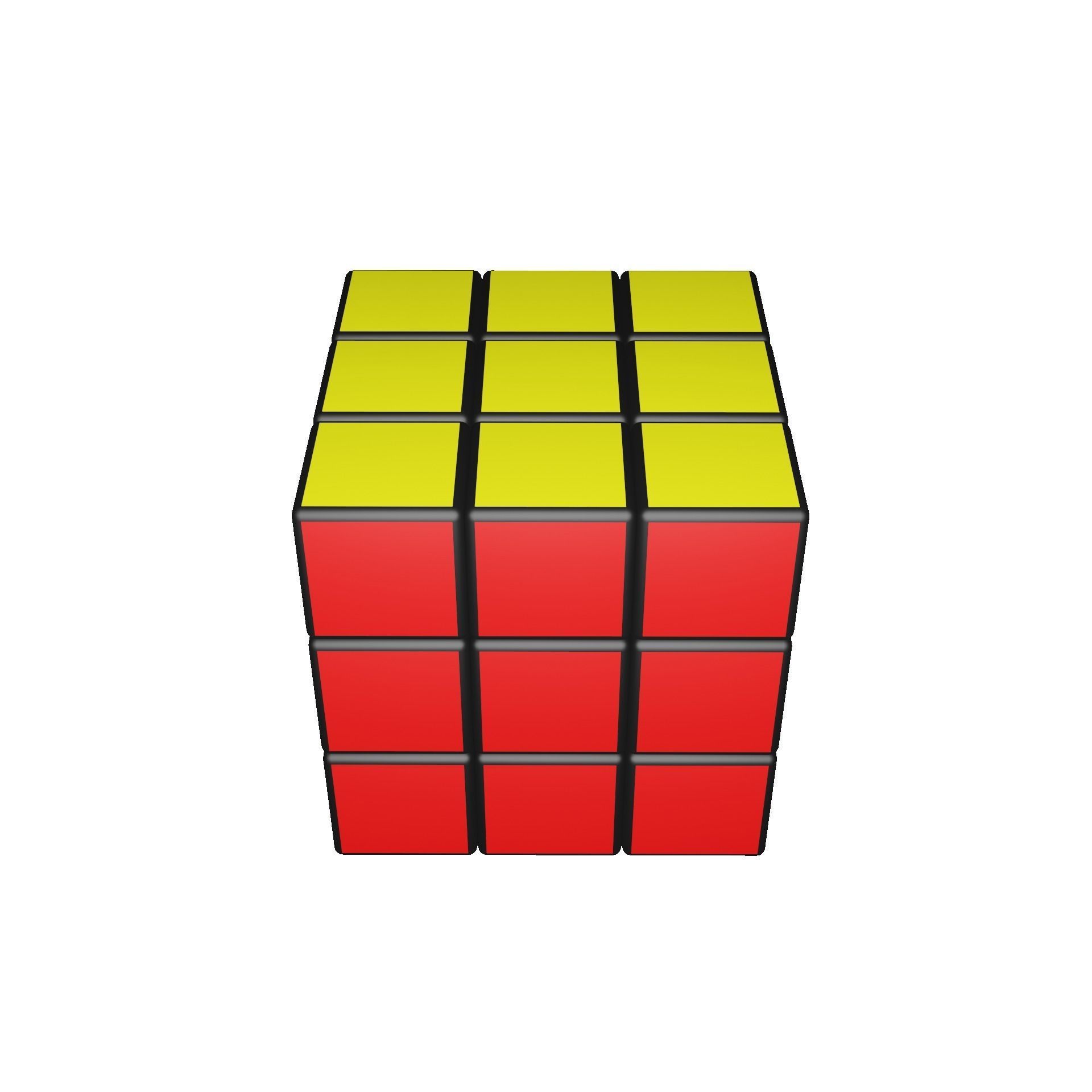 3x3x3 Rubiks Cube Low-poly 3D model_16