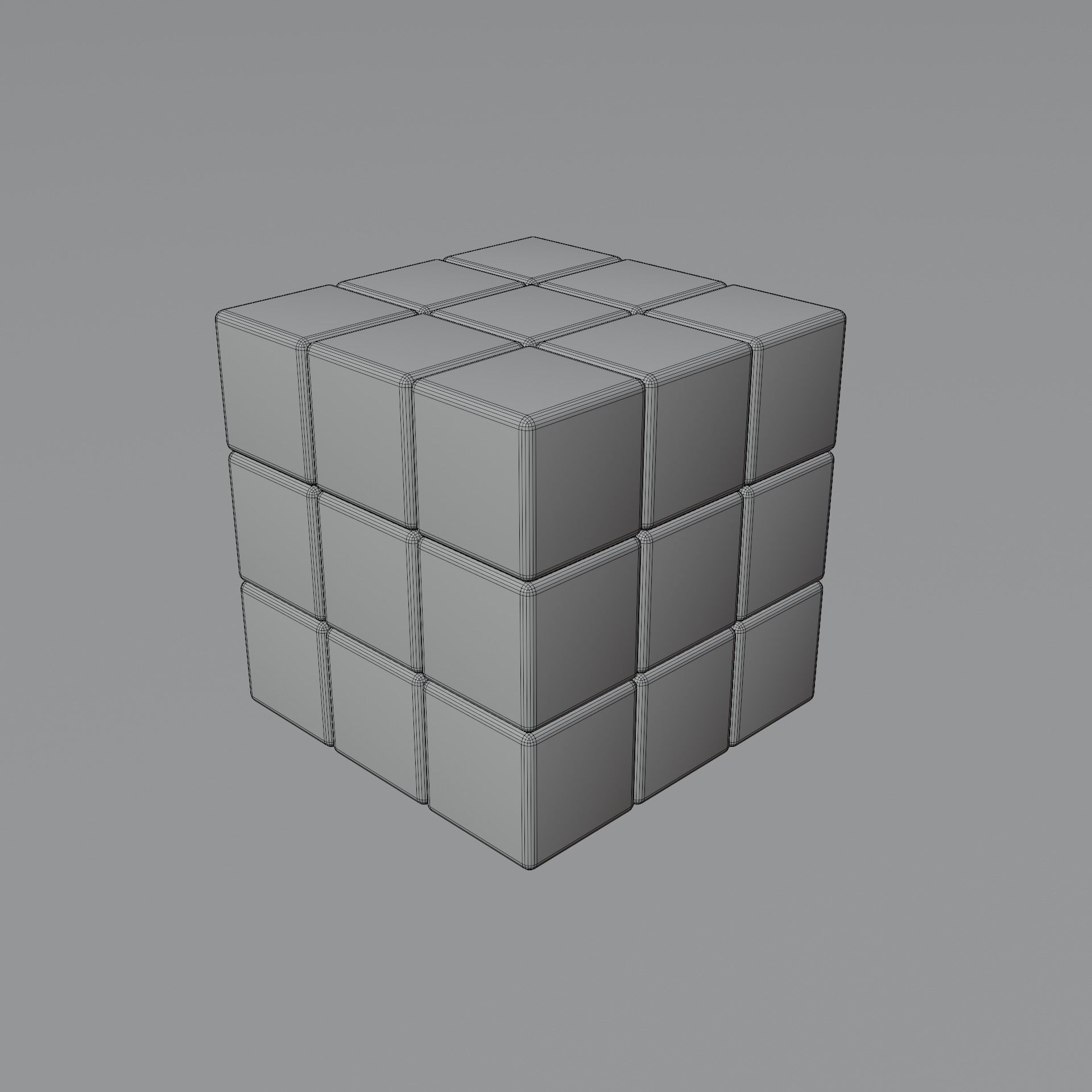 3x3x3 Rubiks Cube Low-poly 3D model_27