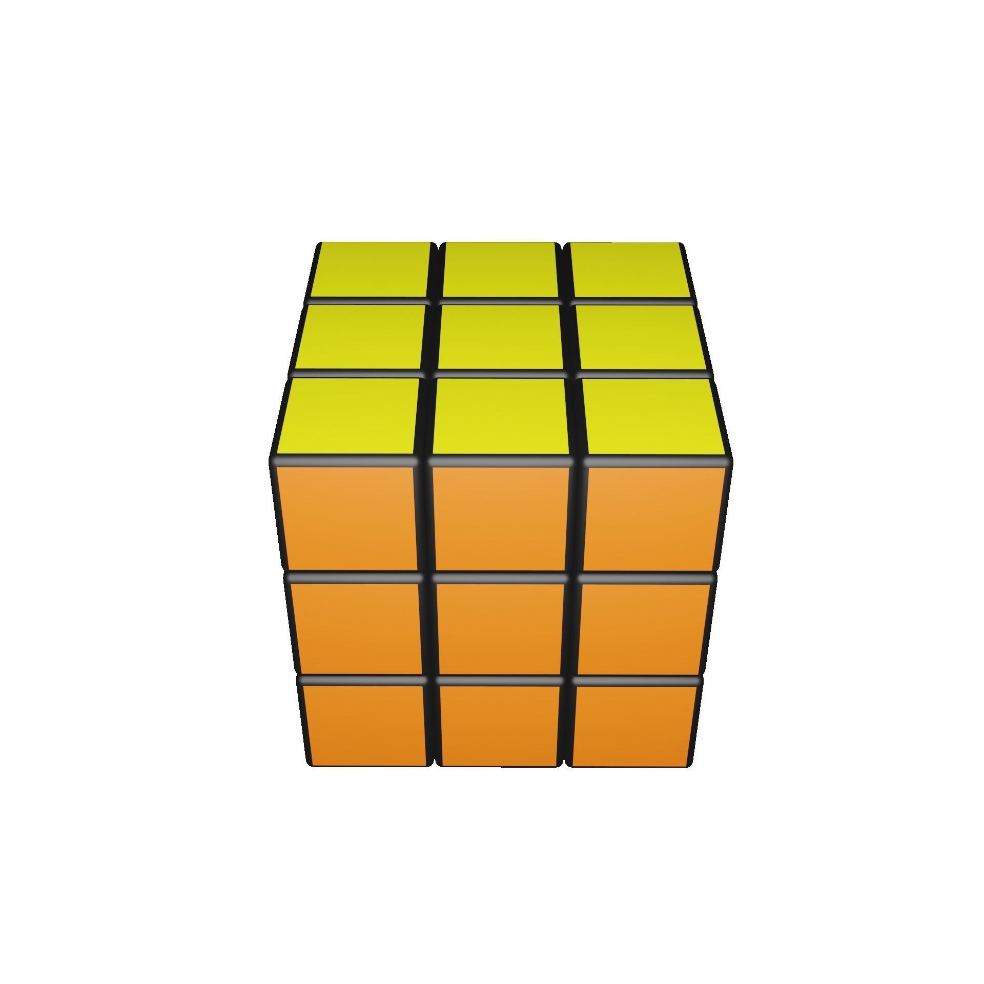 3x3x3 Rubiks Cube Low-poly 3D model_12