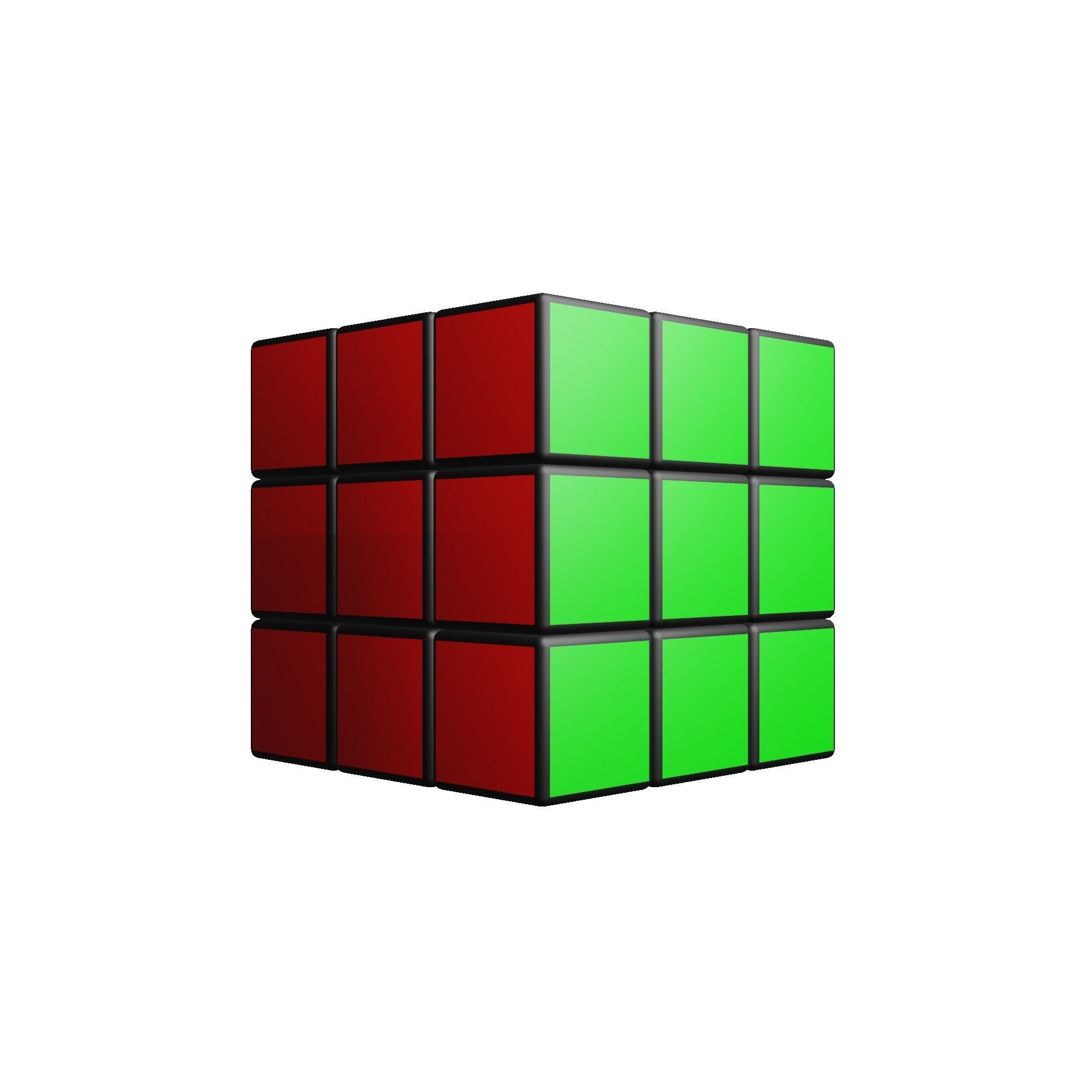 3x3x3 Rubiks Cube Low-poly 3D model_22
