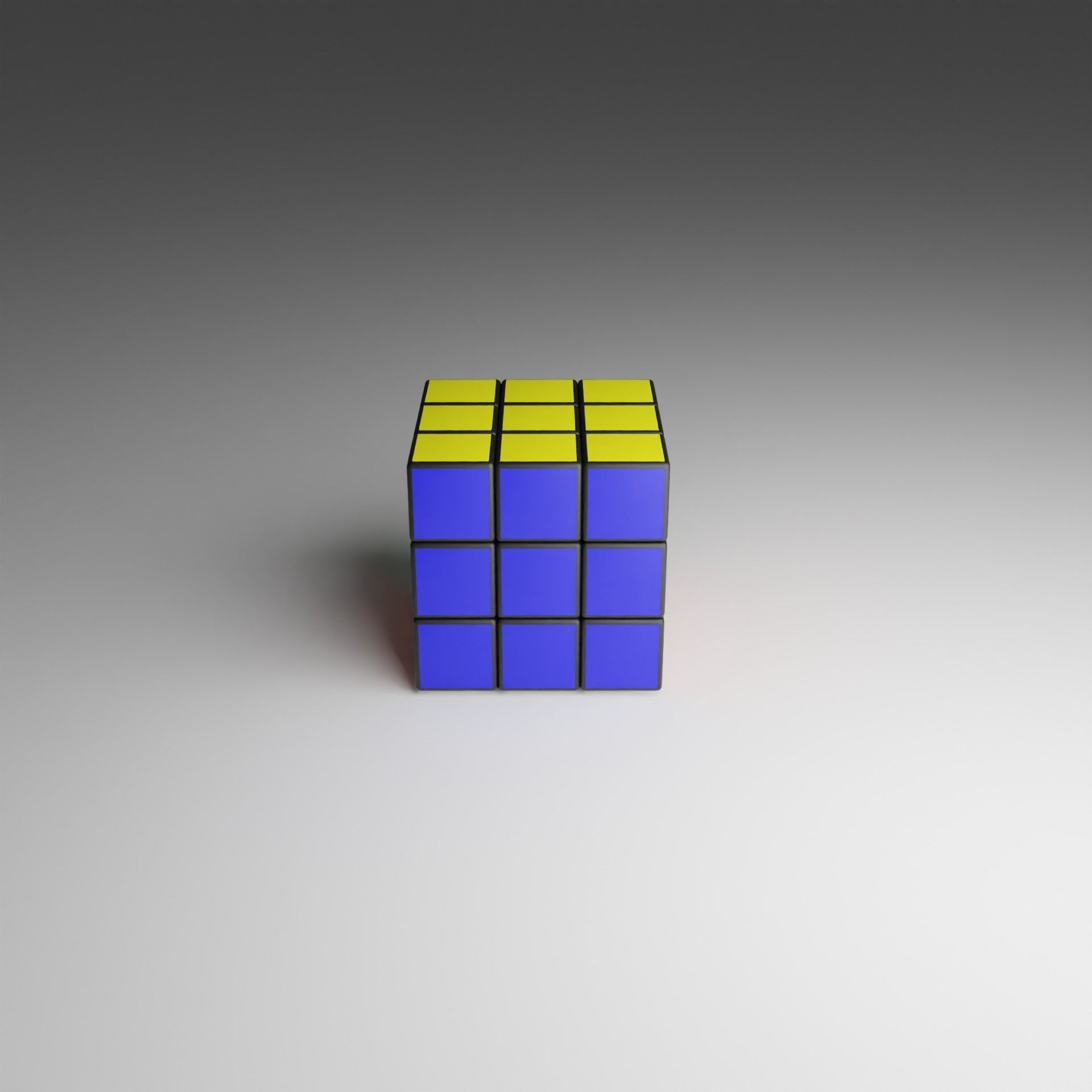 3x3x3 Rubiks Cube Low-poly 3D model_1