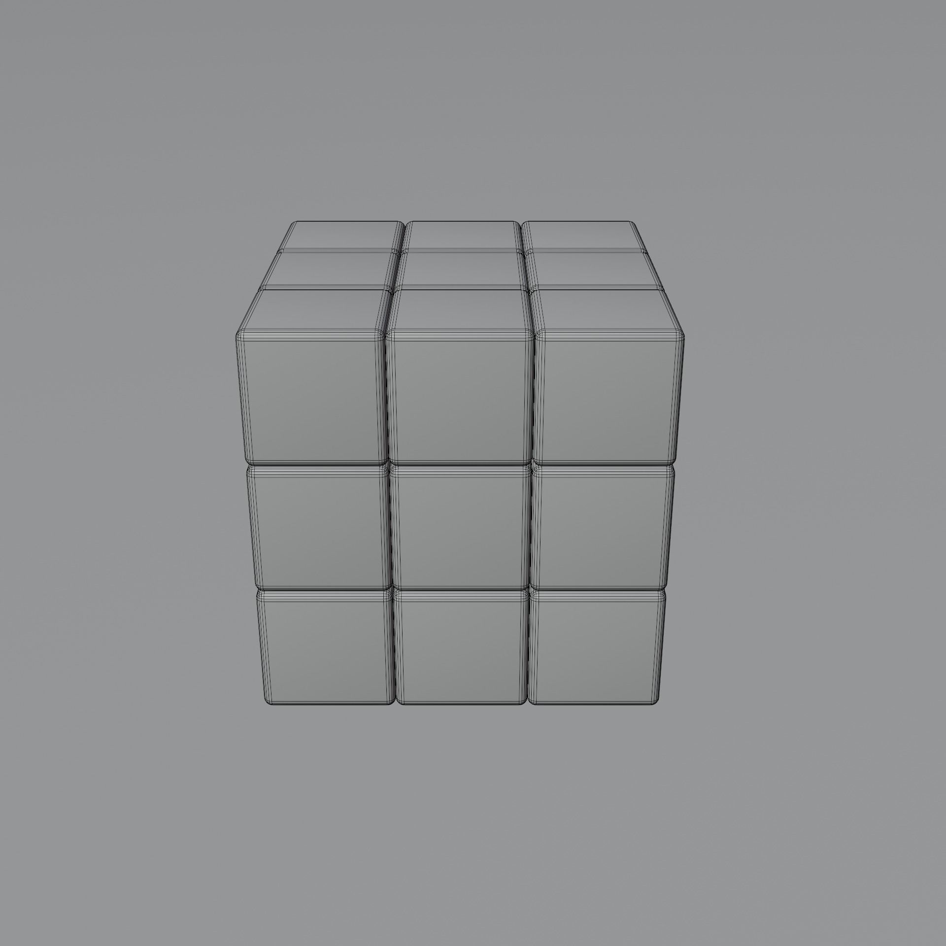 3x3x3 Rubiks Cube Low-poly 3D model_29