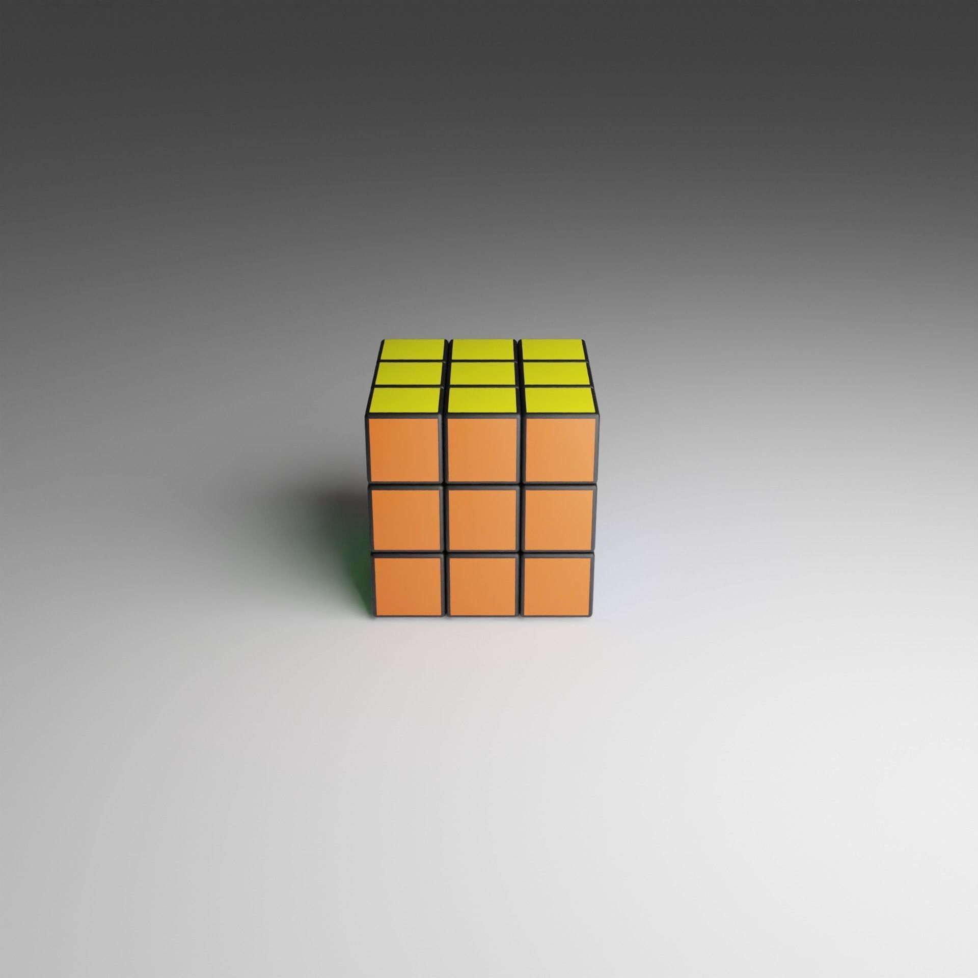 3x3x3 Rubiks Cube Low-poly 3D model_3