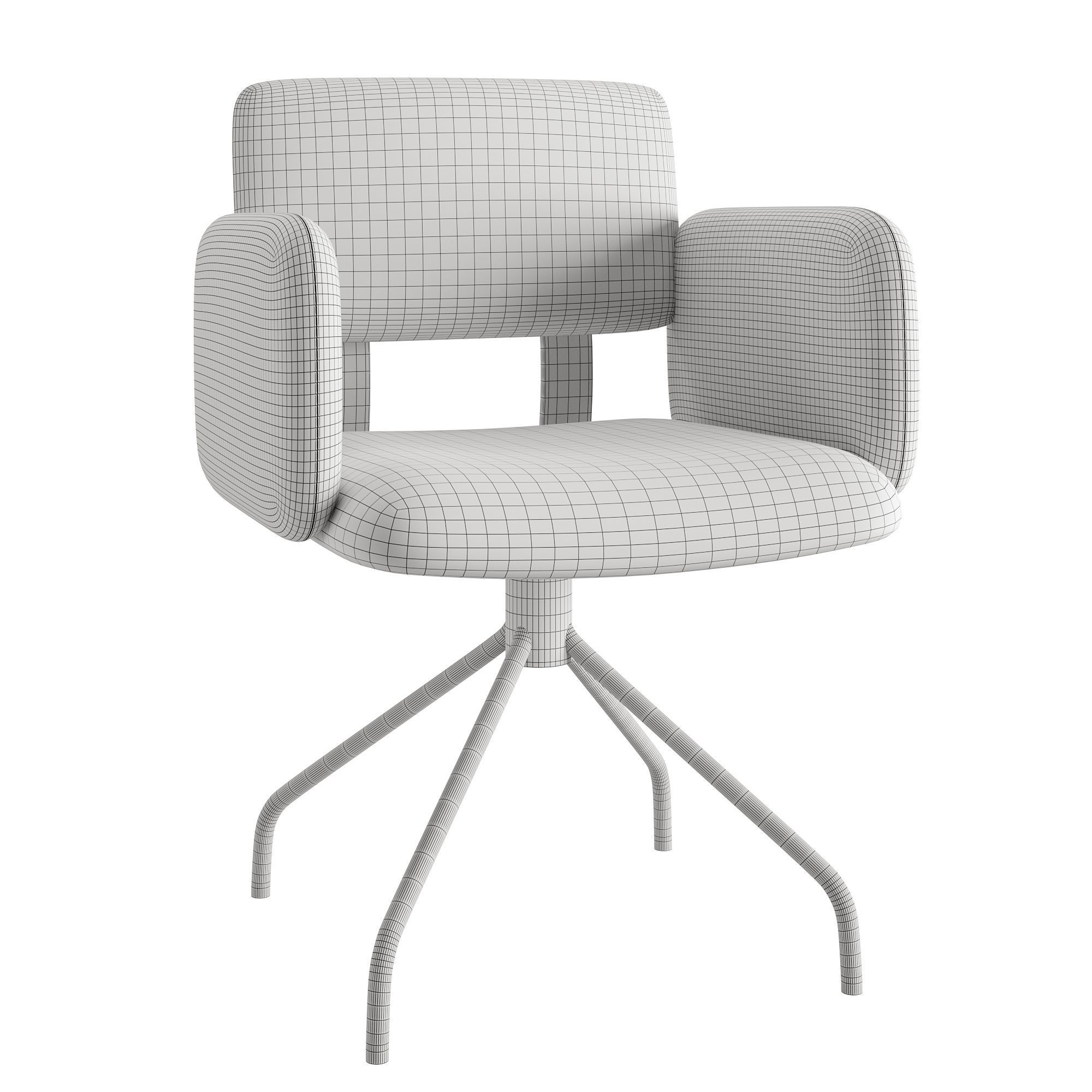 Brooks chair Low-poly 3D model_5