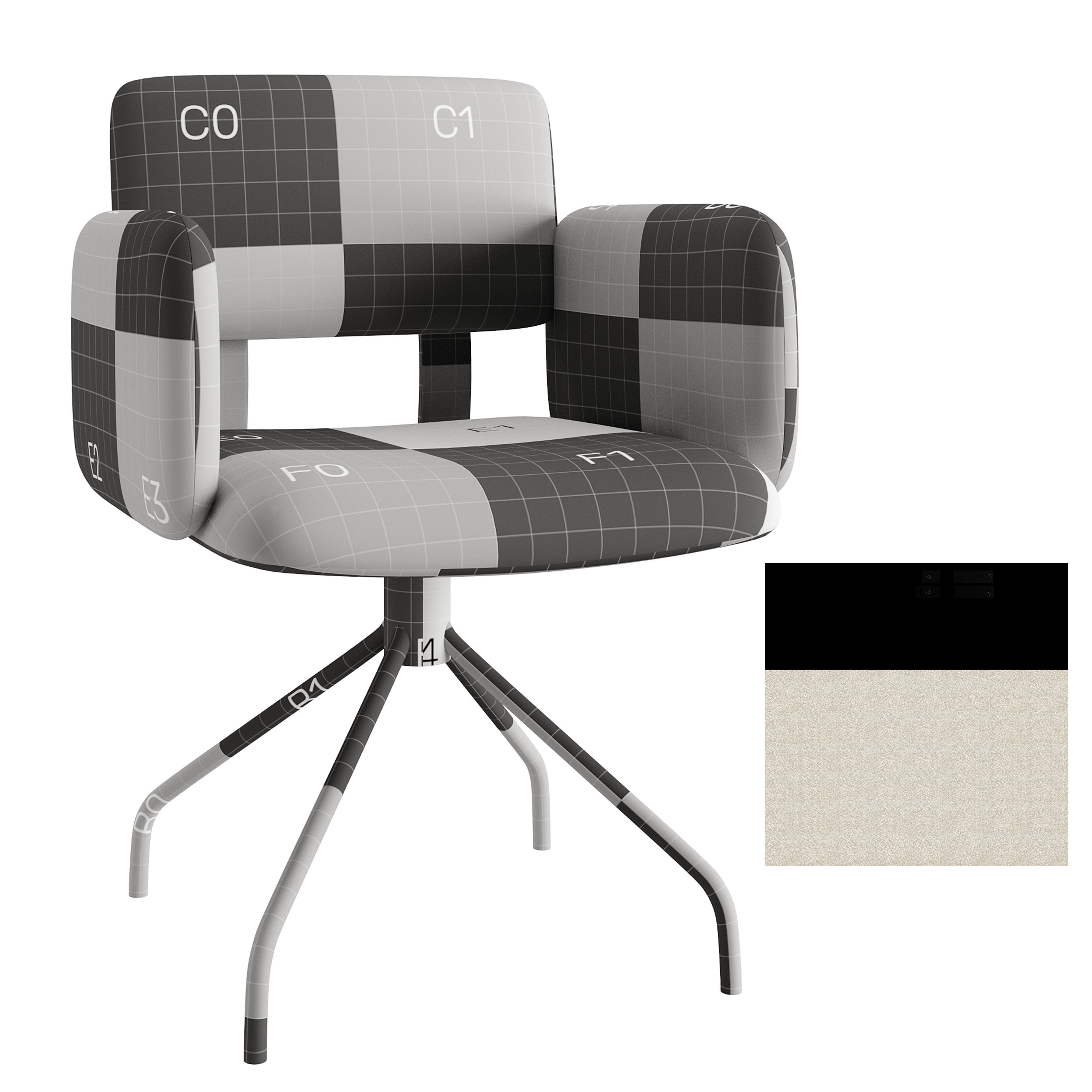 Brooks chair Low-poly 3D model_6