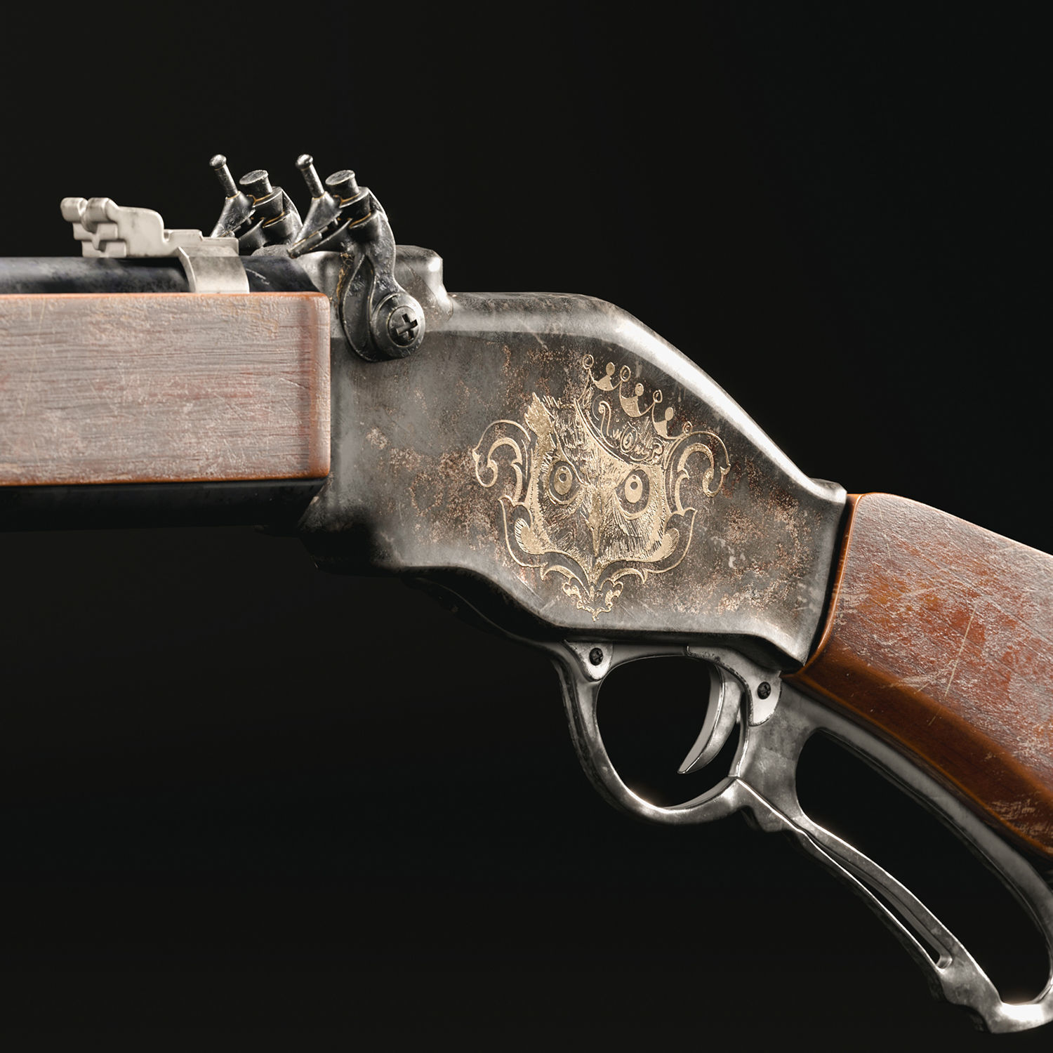 Oldshotgun antique gun 3D model_2