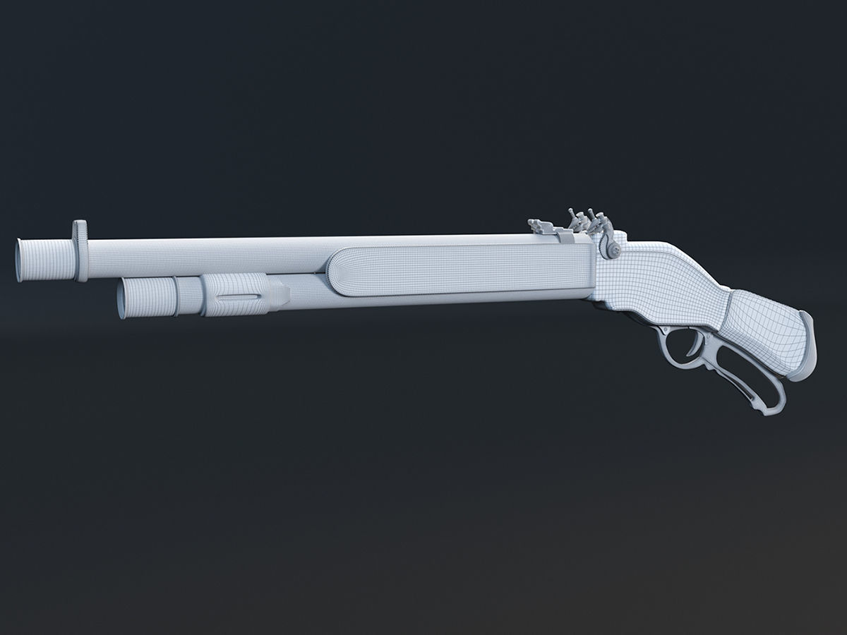 Oldshotgun antique gun 3D model_4