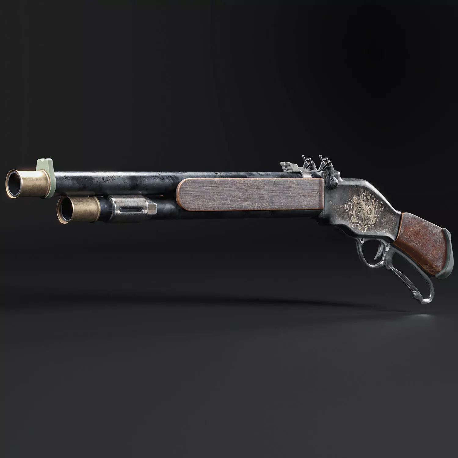 Oldshotgun antique gun 3D model_0