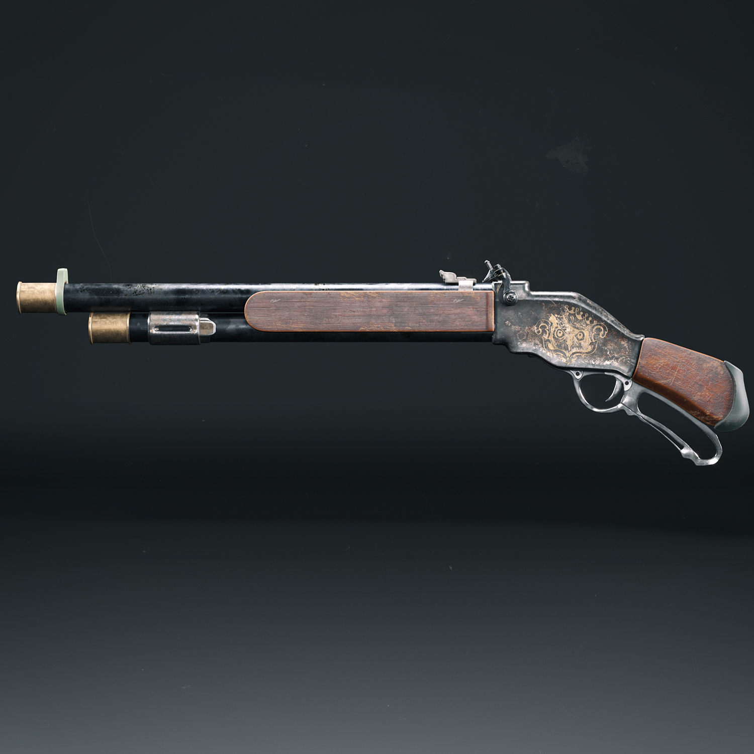 Oldshotgun antique gun 3D model_1