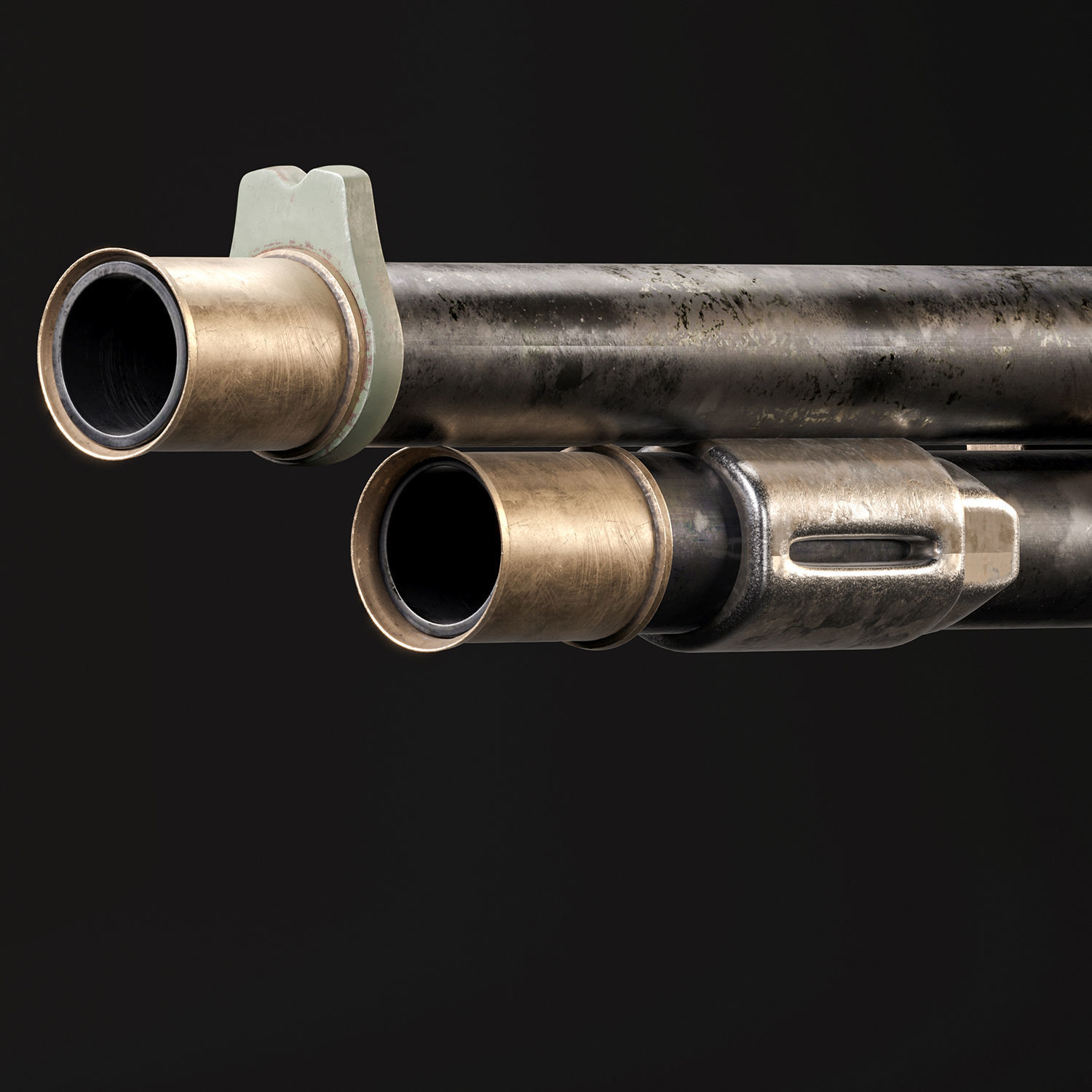 Oldshotgun antique gun 3D model_3
