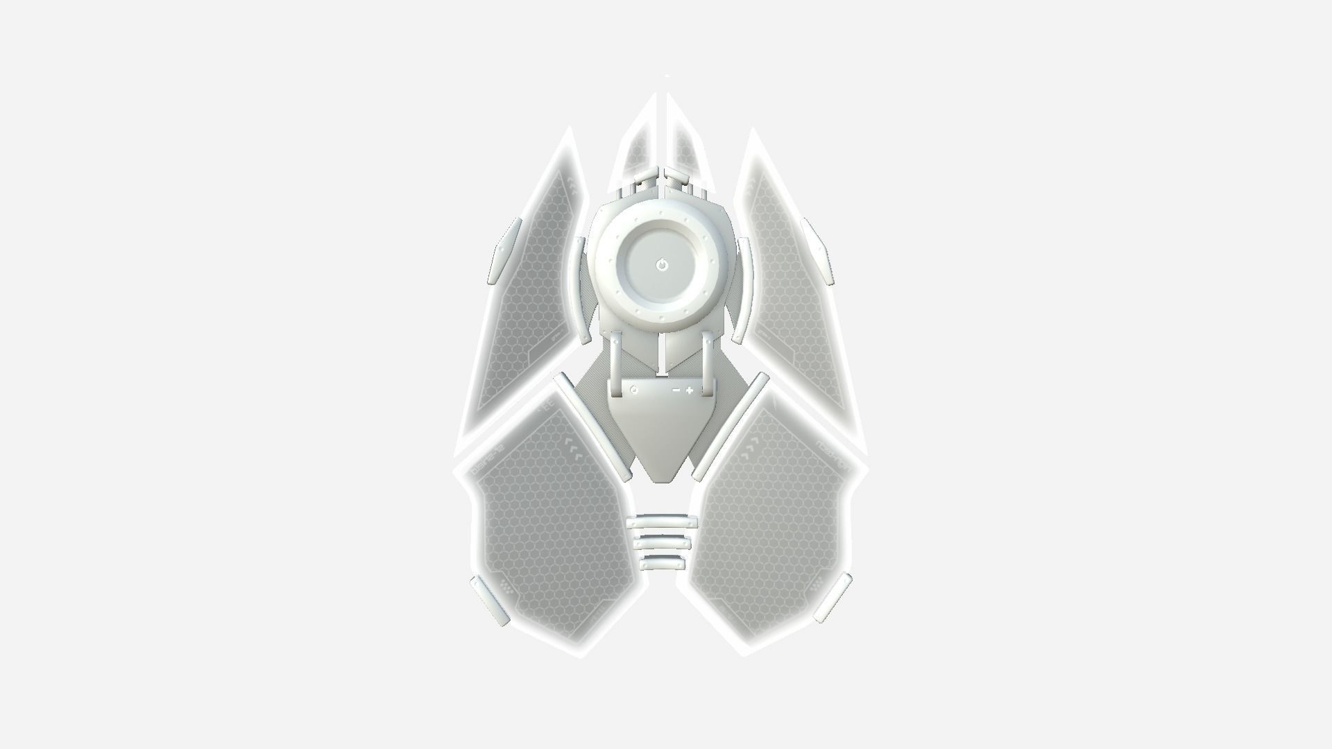 SciFi Shield A06 Full White - Sci Fi Weapon Design Low-poly 3D model_2