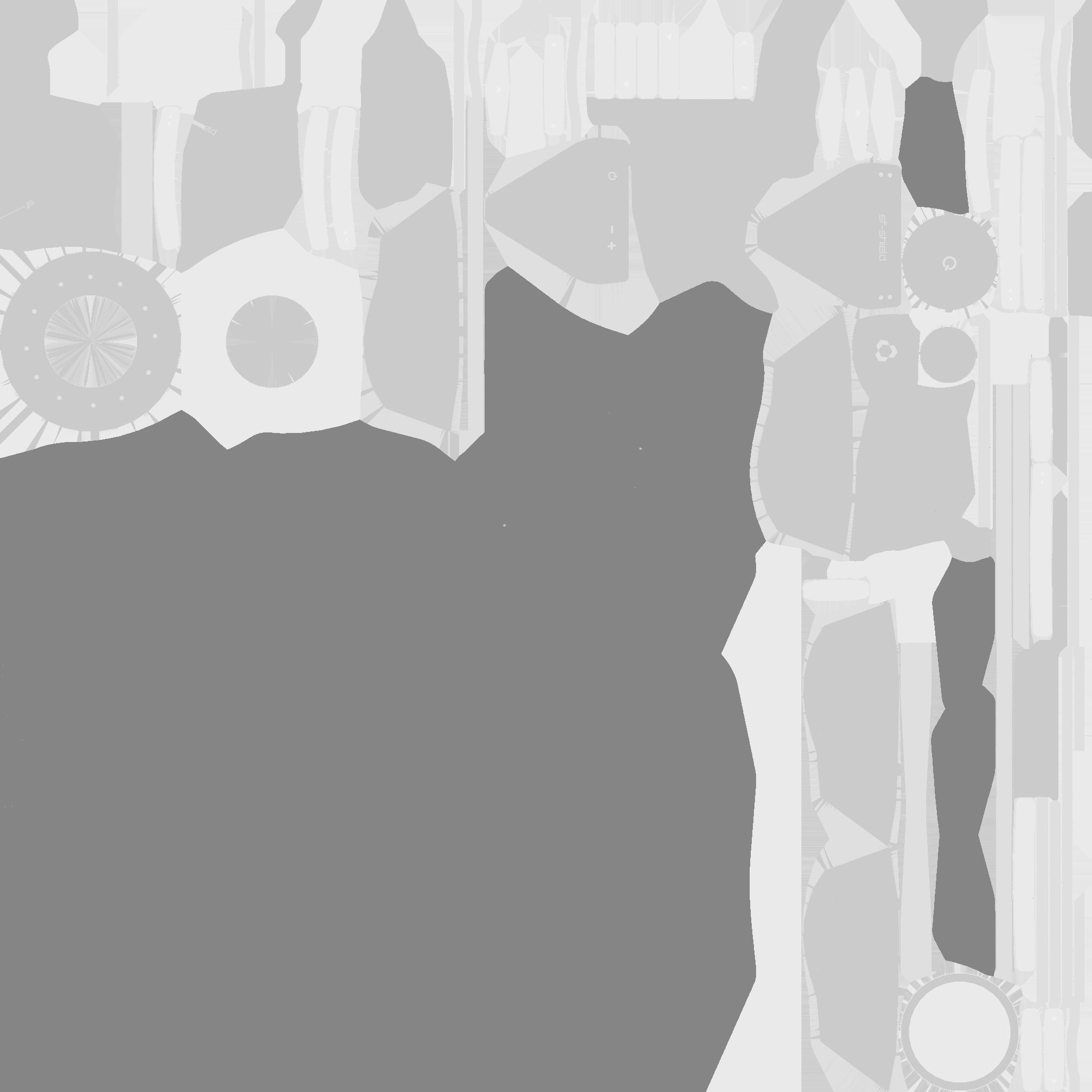 SciFi Shield A06 Full White - Sci Fi Weapon Design Low-poly 3D model_21