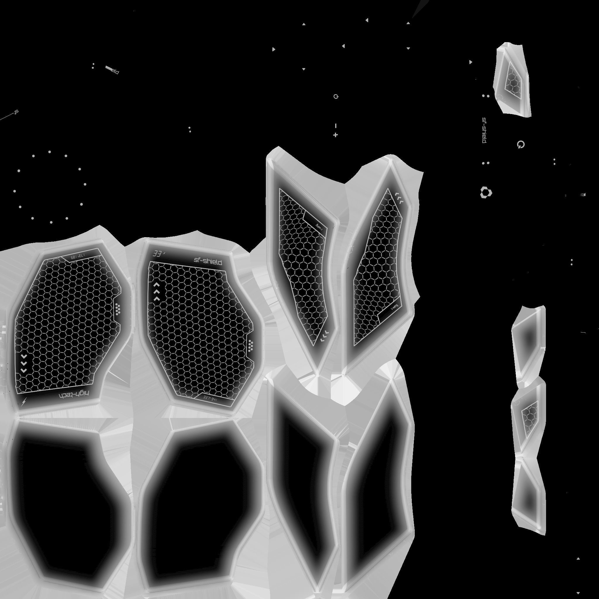 SciFi Shield A06 Full White - Sci Fi Weapon Design Low-poly 3D model_22