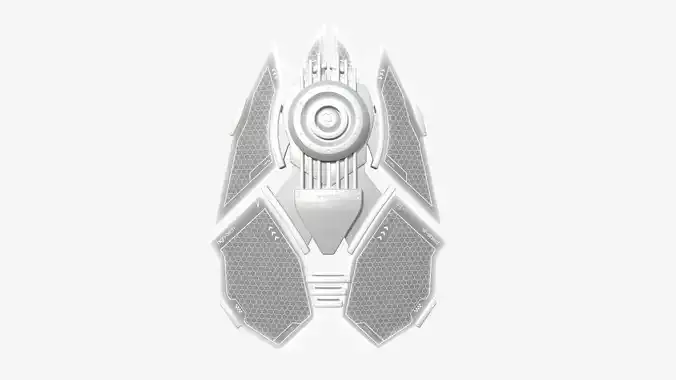 SciFi Shield A06 Full White - Sci Fi Weapon Design Low-poly 3D model