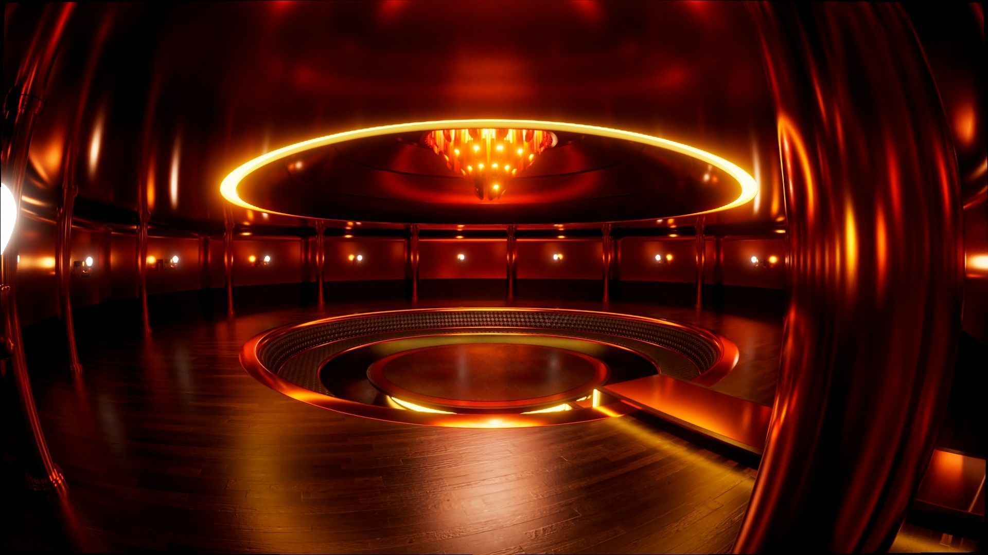 Interior of a closed club of interests 3D model_1