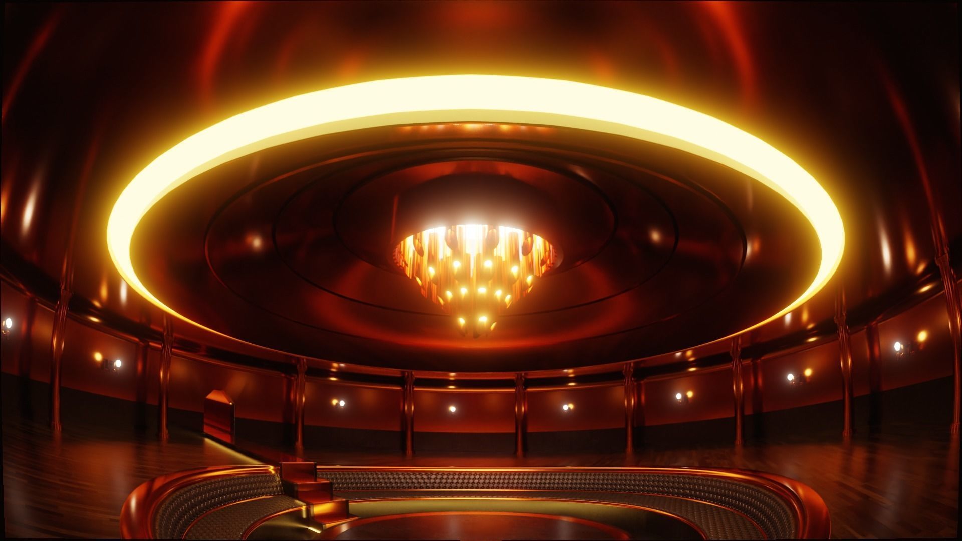 Interior of a closed club of interests 3D model_4