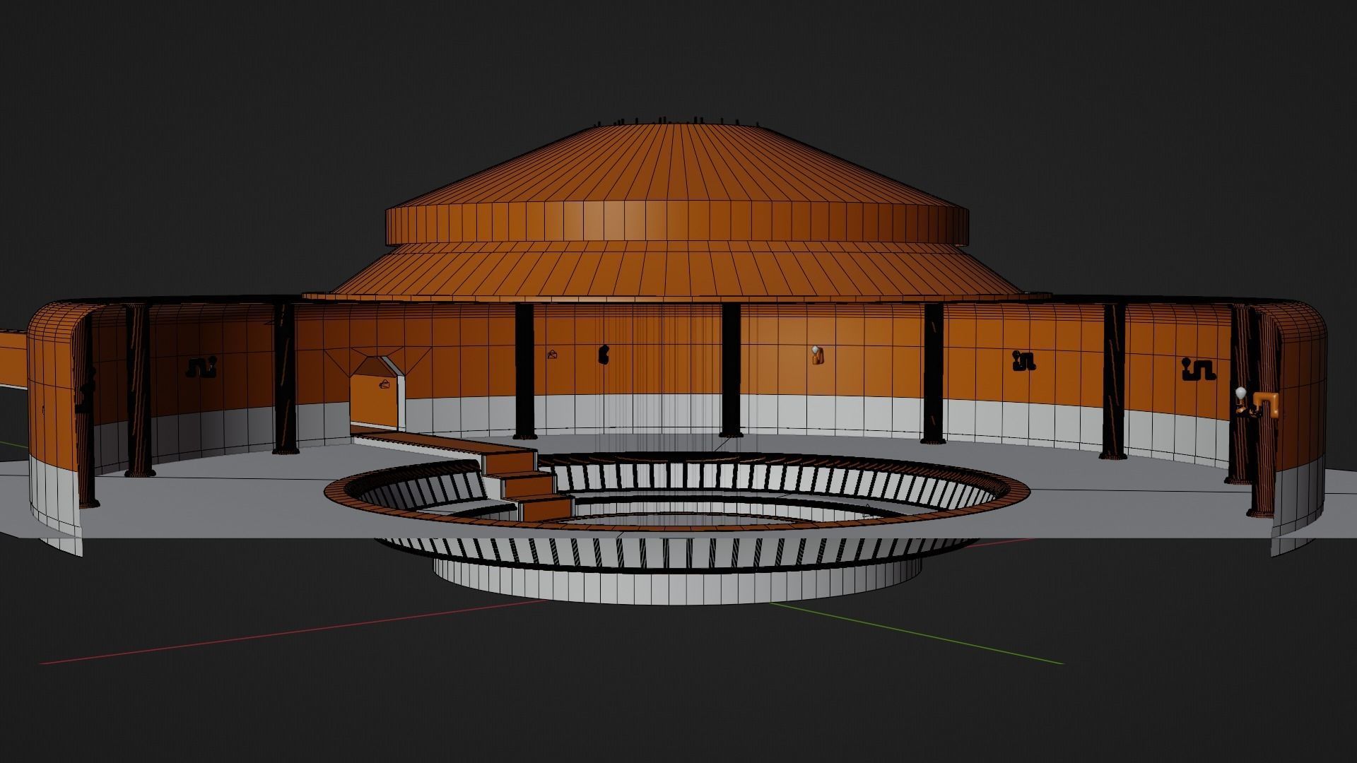 Interior of a closed club of interests 3D model_7