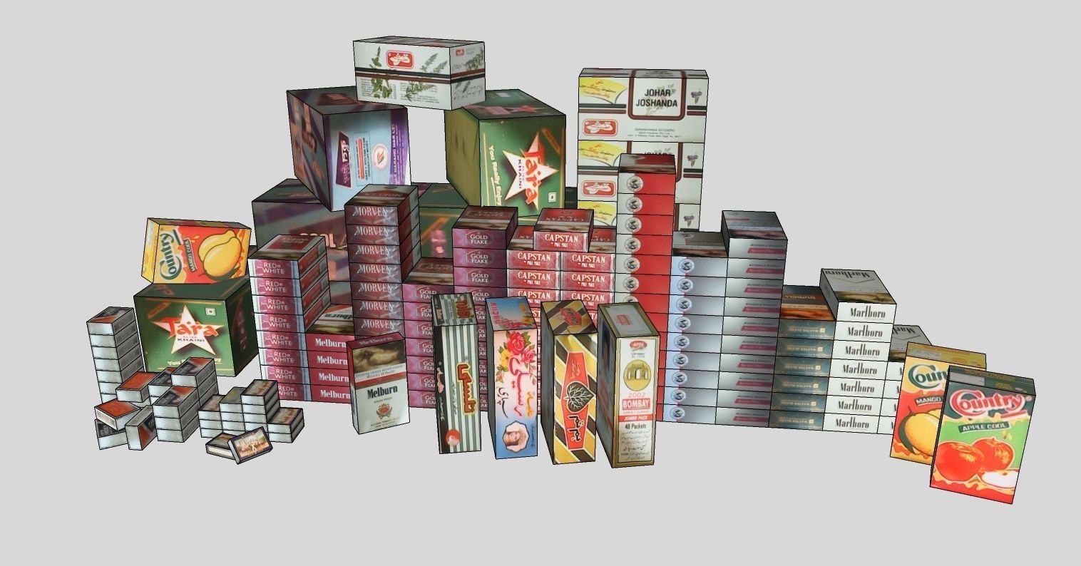 Boxes Design Low-poly 3D model_10