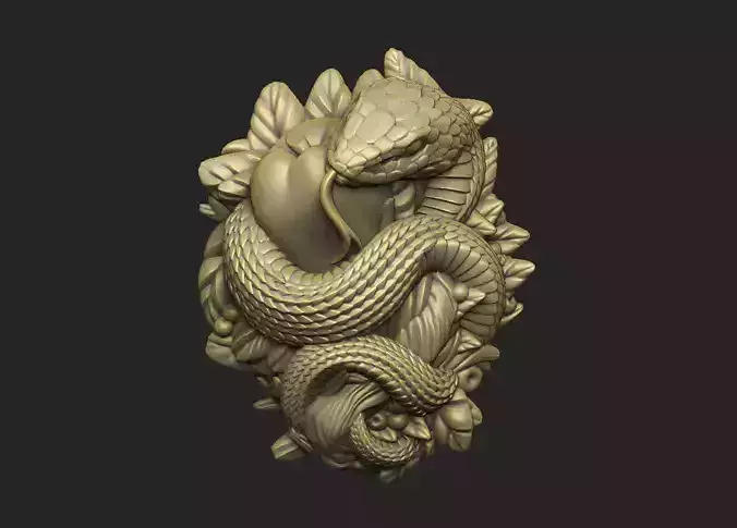 Snake apple coin mystical medallion medal