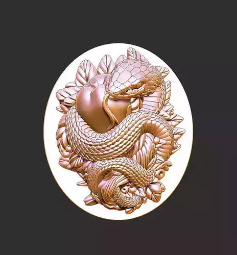 Snake apple coin mystical medallion medal