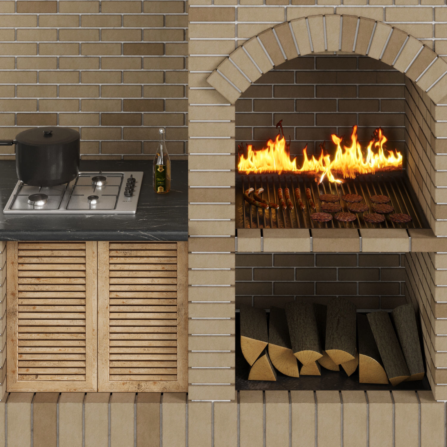brick bbq2 3D model_4