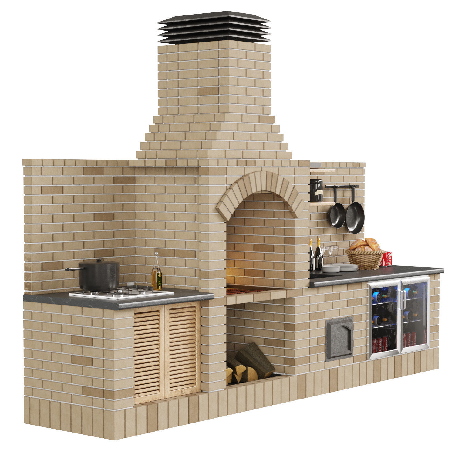 brick bbq2 3D model_2