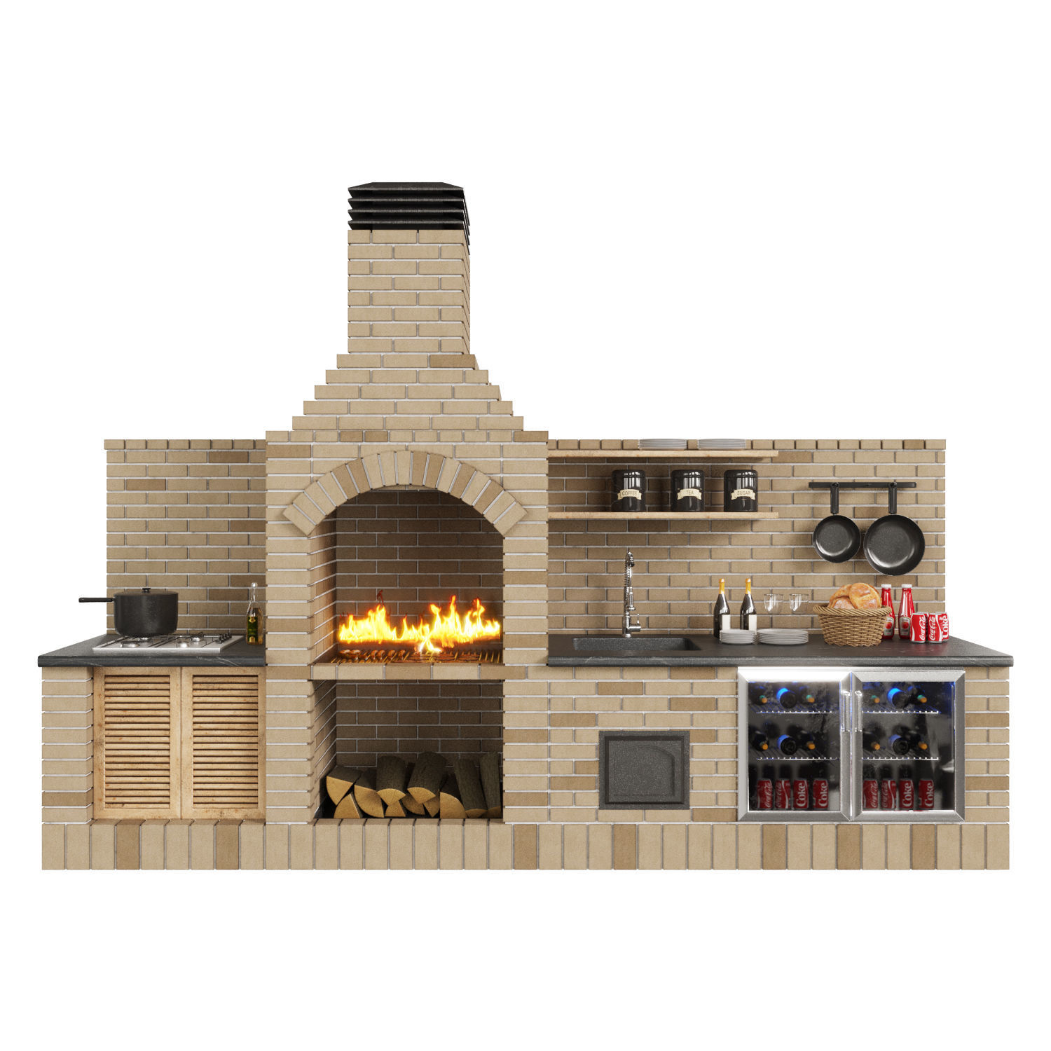 brick bbq2 3D model_1
