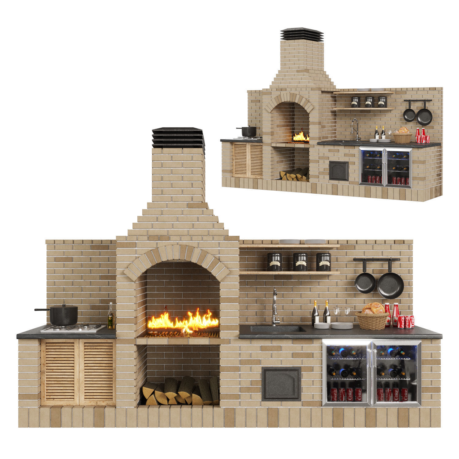 brick bbq2 3D model_0