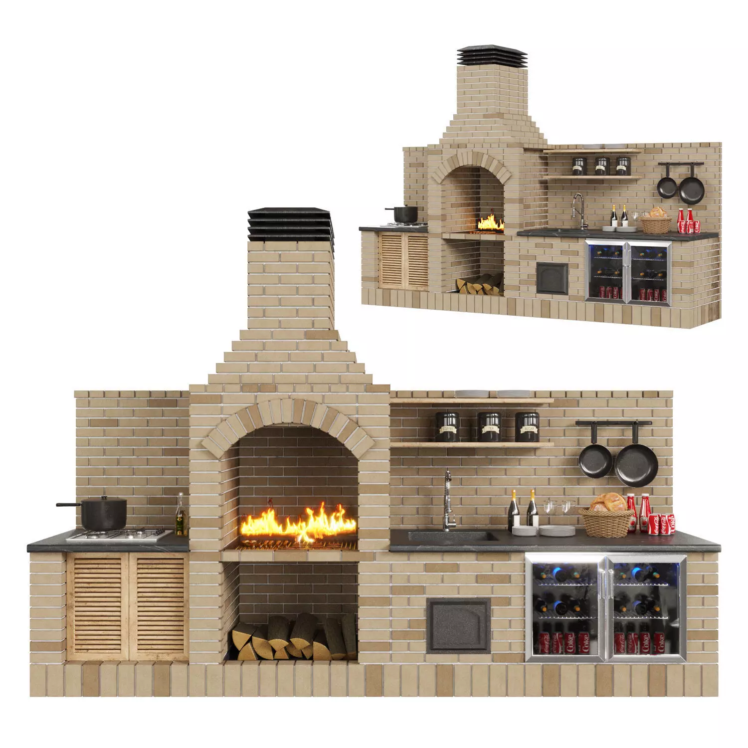 brick bbq2 3D model_0