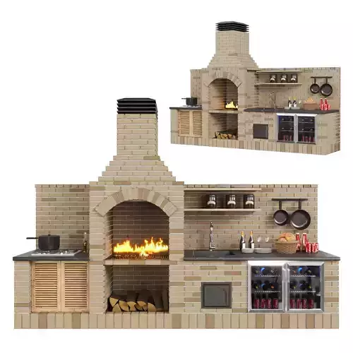 brick bbq2 3D model