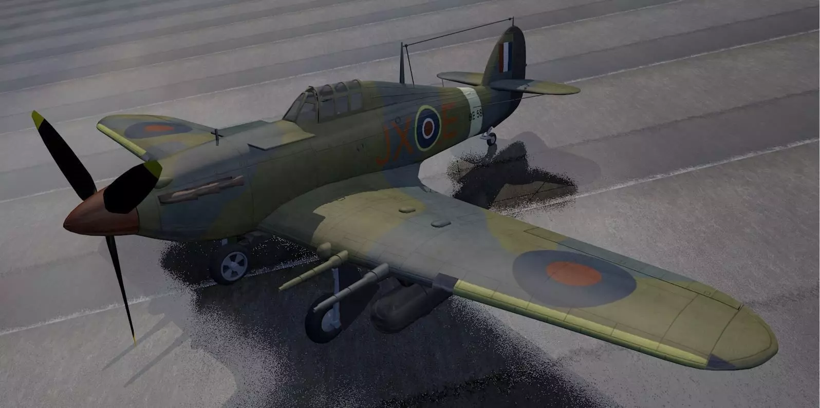 Hawker Hurricane Mk-2c Night Fighter 3D model