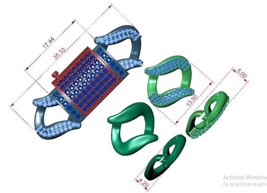 Spiked Cuban Chain 3D print model_1